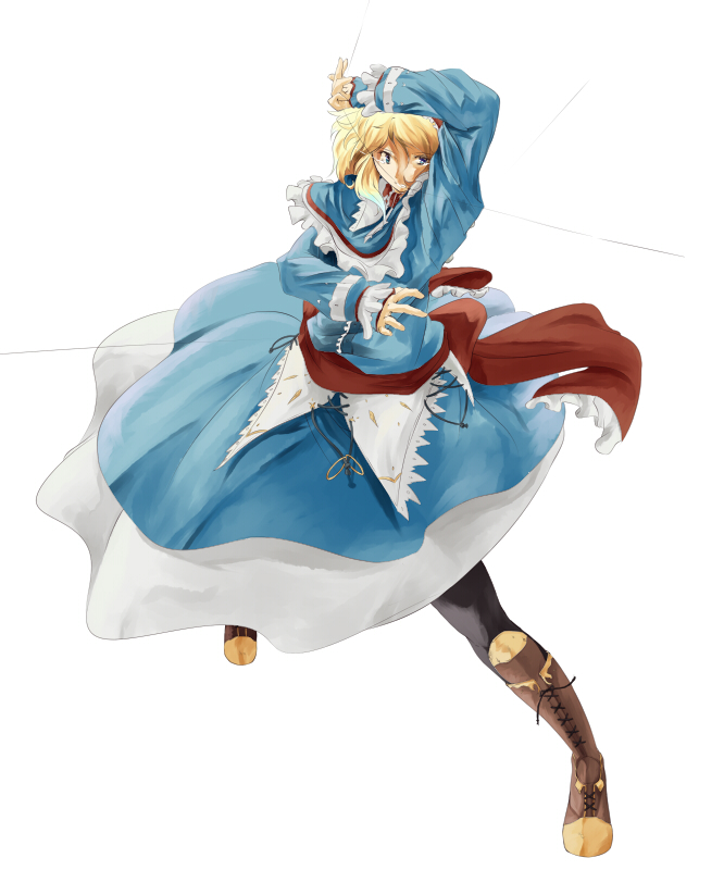 ryuu, ryuu (tsukinoyuki), alice margatroid, touhou, 1girl, boots, female focus, full body, pantyhose, solo