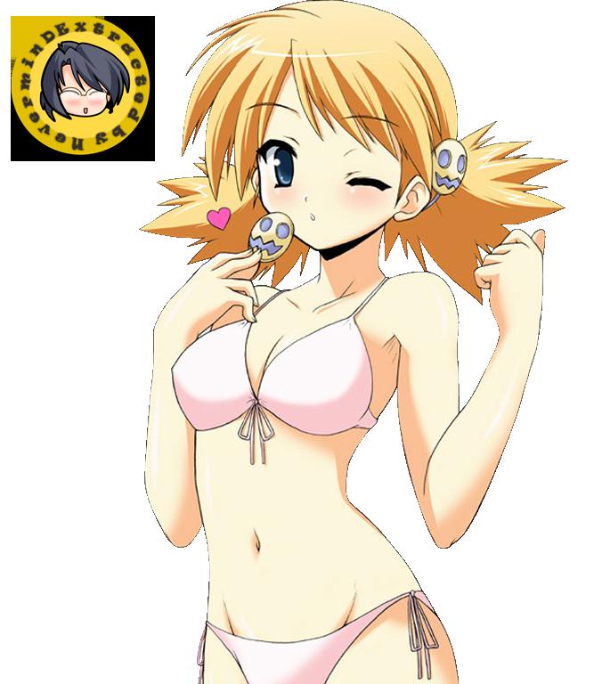 to heart (series), to heart 2, tagme, 00s, bikini, blush, heart, one eye closed, swimsuit, wink