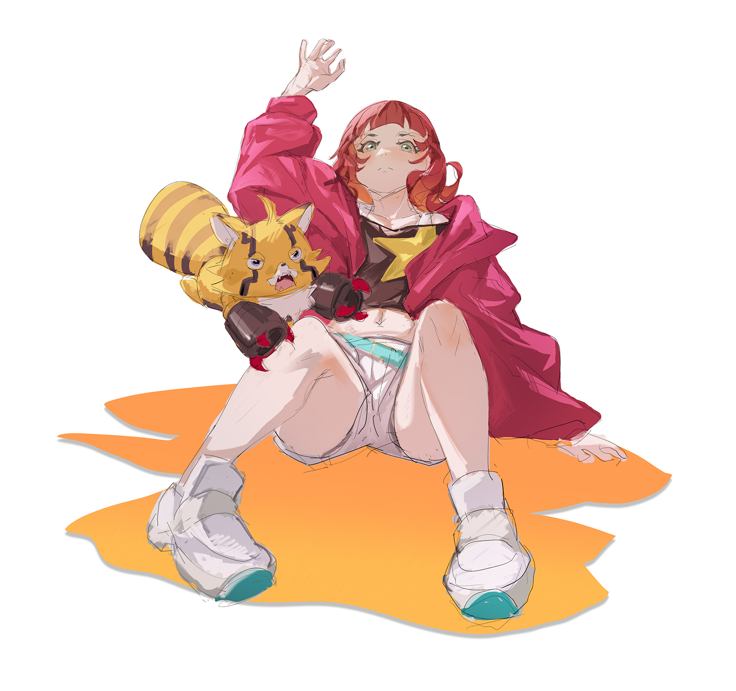 admin 93, pristimon, sakuya reina, digimon, digimon beatbreak, digimon (creature), jacket, short hair, star (symbol)