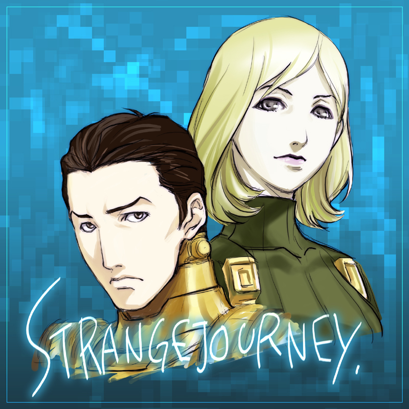 shoumaru (gadget box), tadano hitonari, zelenin (strange journey), atlus, shin megami tensei, shin megami tensei: strange journey, bad id, bad pixiv id, blonde hair, brown hair, grey eyes
