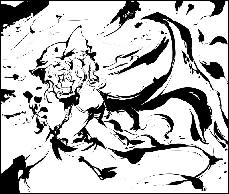 tokiame, remilia scarlet, touhou, 1girl, female focus, greyscale, monochrome, solo