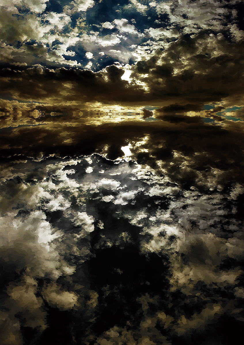 sarugetty, shimei jien, original, pixiv festa, highres, cloud, lake, reflection, scenery, sky, sunlight