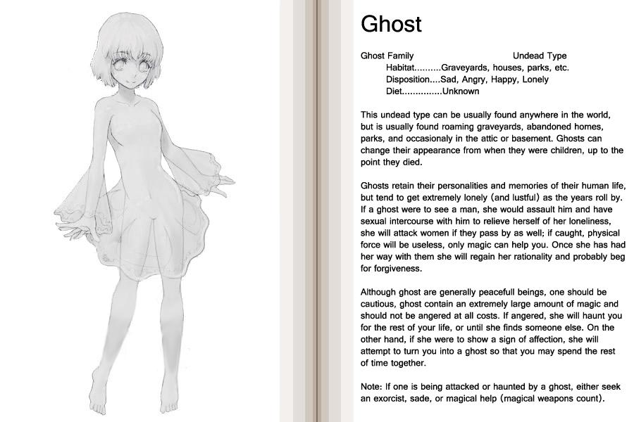 third-party edit, 1girl, barefoot, character profile, english text, feet, female focus, floating, ghost, monster girl, solo, toes