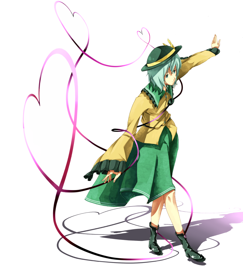 sousou (sousouworks), komeiji koishi, touhou, 1girl, female focus, full body, heart, solo