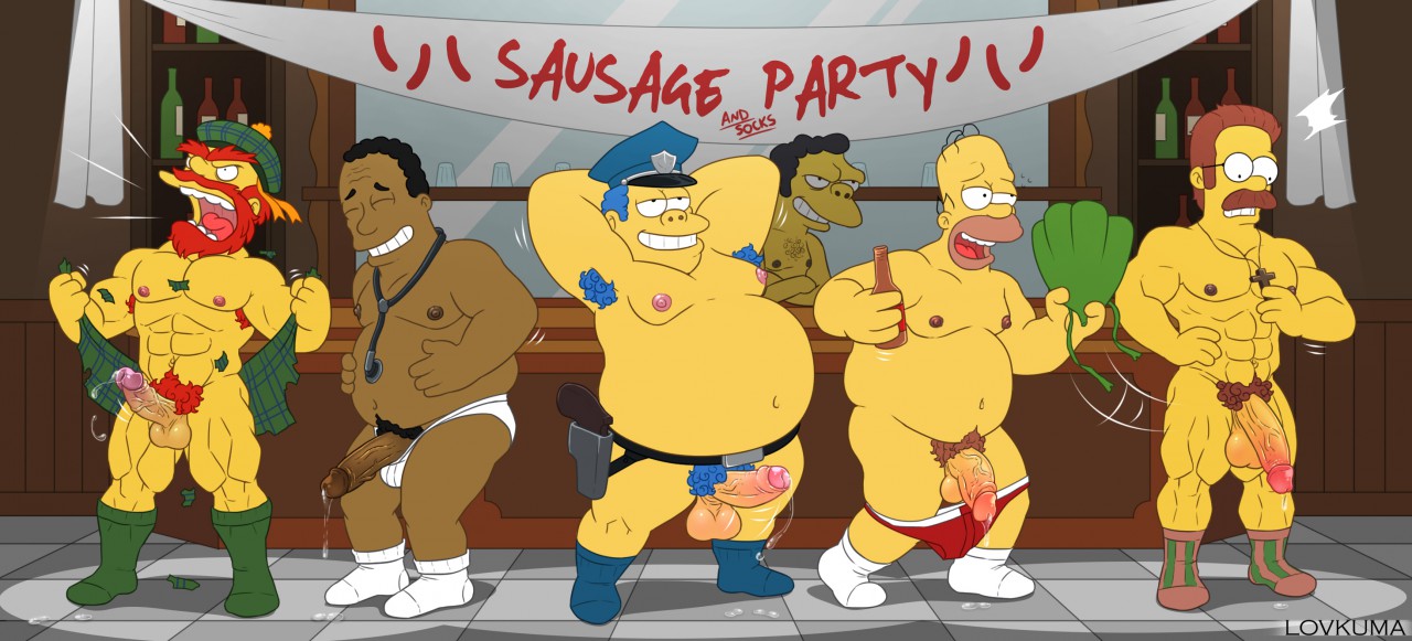Rule34 – If it exists, there is porn of it / lovkuma, chief wiggum, groundskeeper willie, homer simpson, moe szyslak, ned flanders / 333284