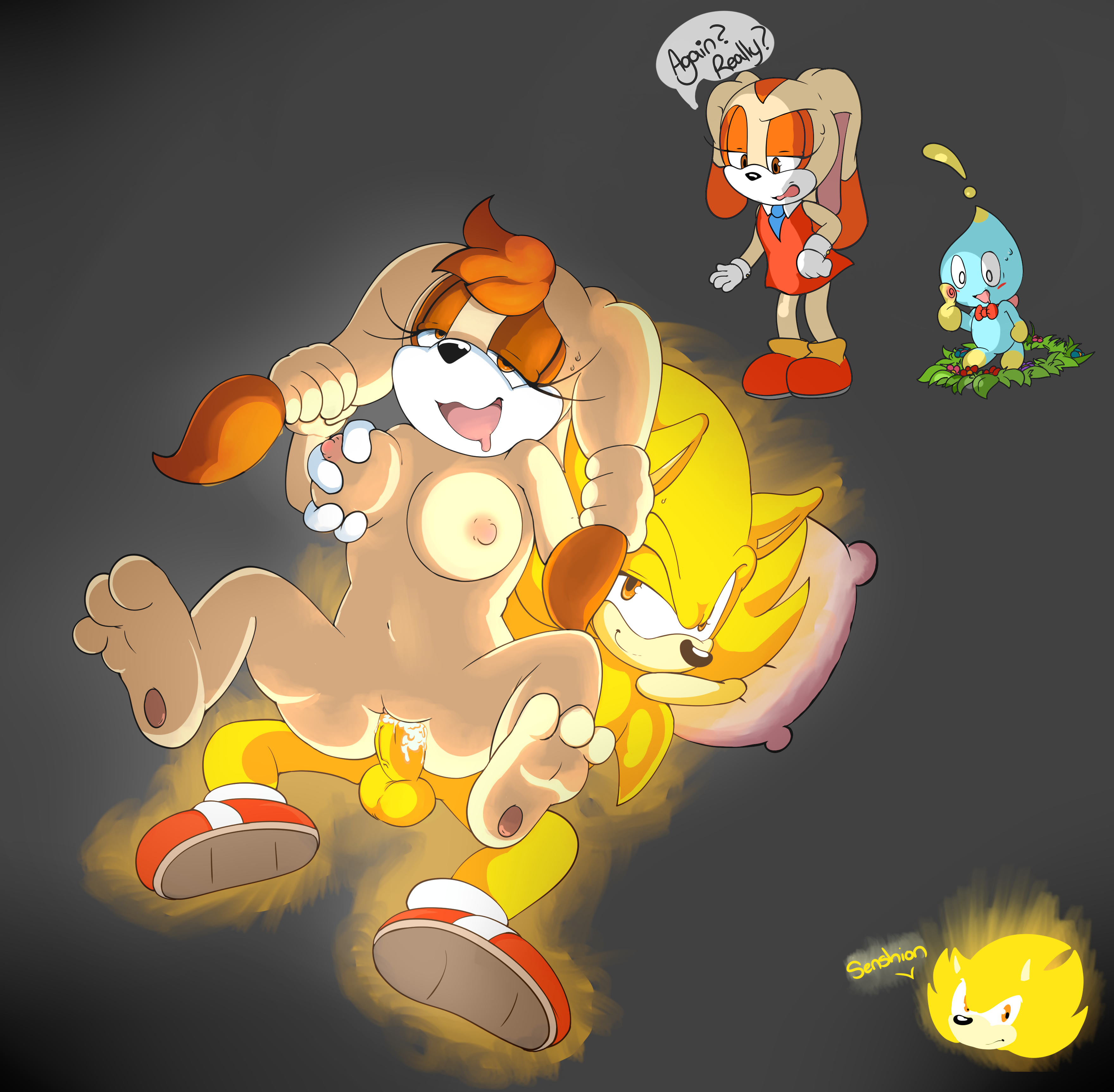Rule34 – If it exists, there is porn of it / senshion, cheese the chao, cream the rabbit, sonic the hedgehog, super sonic, vanilla the rabbit / 333289