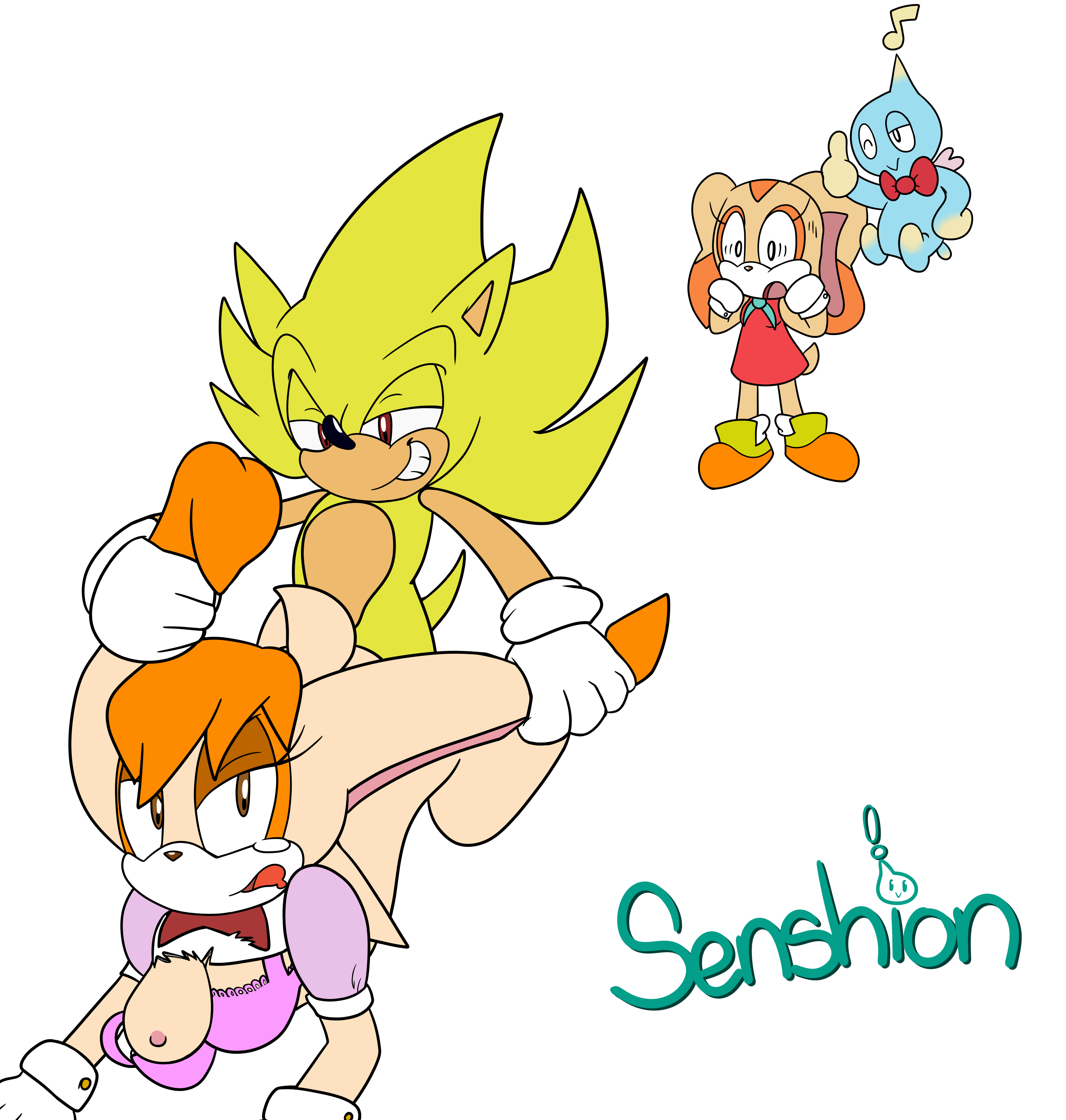 Rule34 – If it exists, there is porn of it / senshion, cheese the chao, cream the rabbit, sonic the hedgehog, super sonic, vanilla the rabbit / 333311