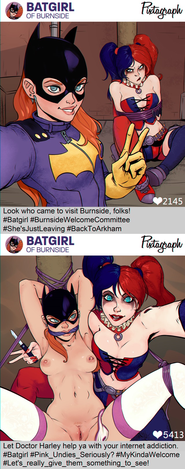 Rule34 – If it exists, there is porn of it / saneperson, barbara gordon, batgirl, harley quinn / 339374