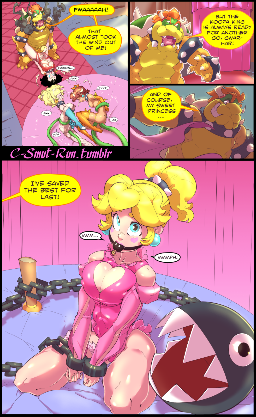 Rule34 – If it exists, there is porn of it / c-smut-run, bowser, chain chomps, pauline, princess daisy, princess peach, princess rosalina / 340071