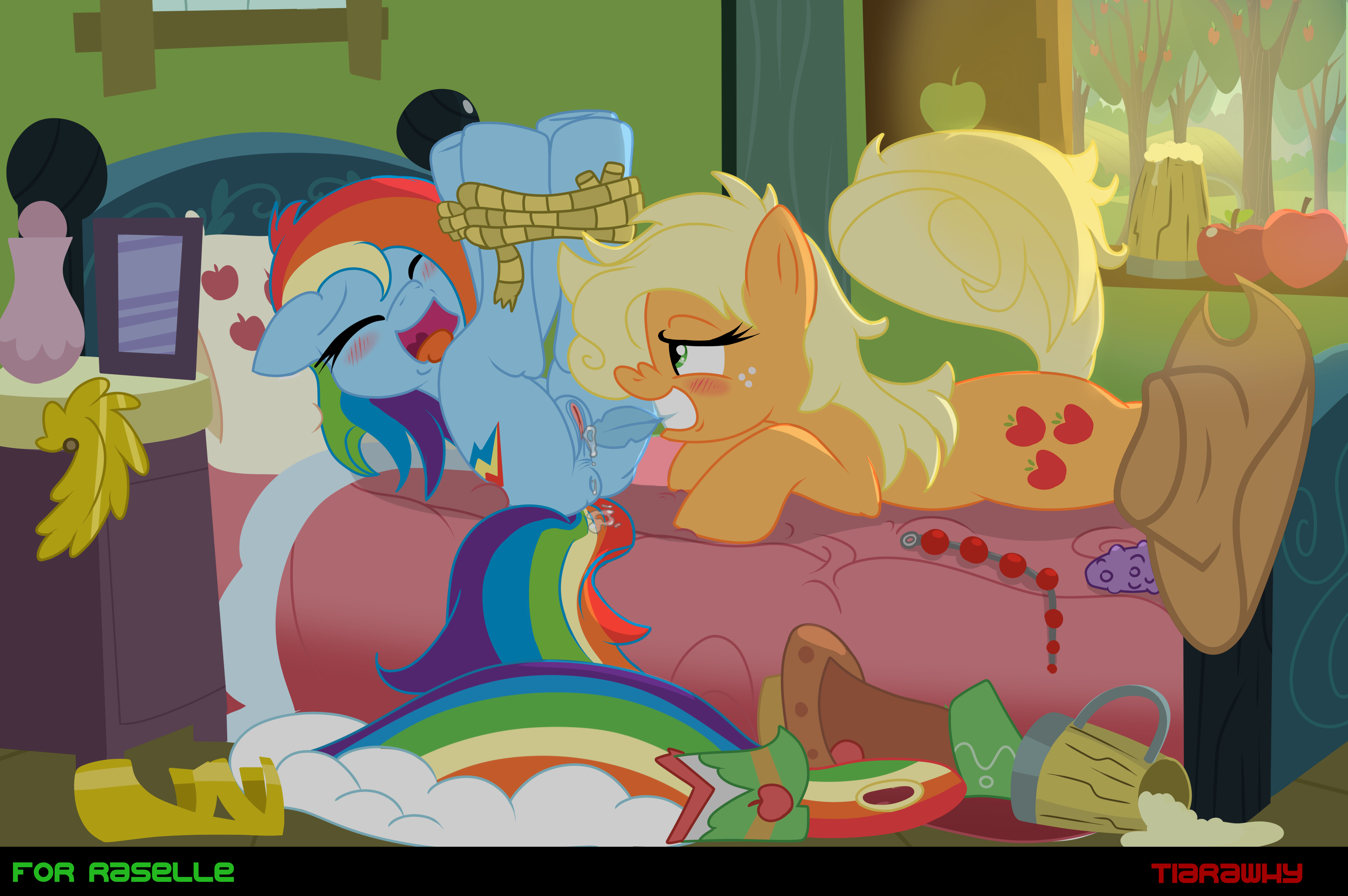 Rule34 – If it exists, there is porn of it / tiarawhy, applejack (mlp), rainbow dash (mlp) / 341382