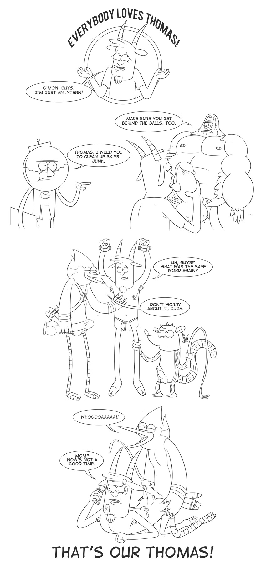 Rule34 – If it exists, there is porn of it / anti dev, benson, mordecai, rigby, skips, thomas / 343042