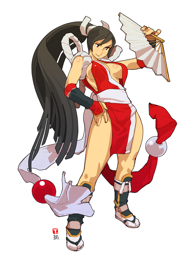 toshinho, shiranui mai, snk, the king of fighters, breasts, hand fan