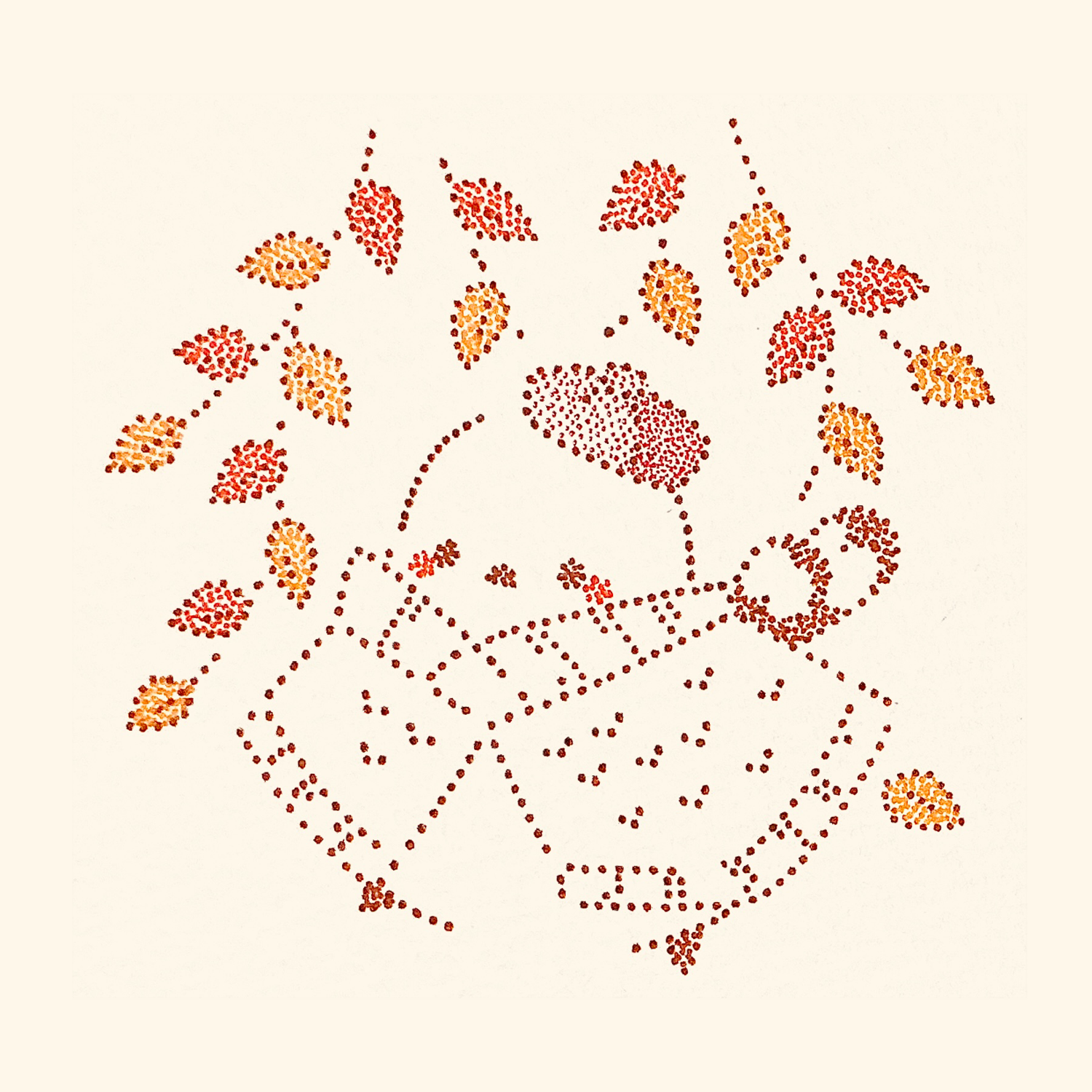 original, commentary request, highres, traditional media, animal, animal focus, bird, branch, clothed animal, hat, leaf, long-tailed tit, no humans, solo, sweater, tit (bird), usagi shigeko