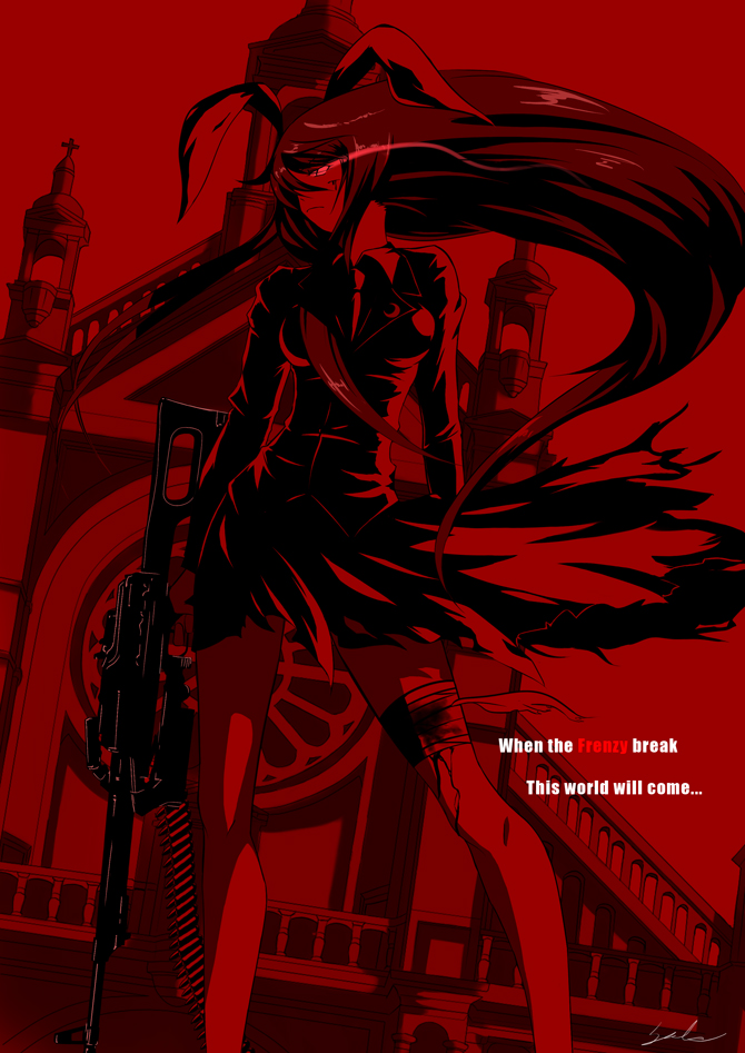 seele1, reisen udongein inaba, seele (evangelion), touhou, bad id, bad pixiv id, 1girl, animal ears, blazer, blood, english text, engrish text, female focus, gun, jacket, long hair, monochrome, necktie, outdoors, rabbit ears, ranguage, red theme, solo, weapon