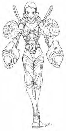 exalted, lowres, armor, dark skin, lookshy, scavenger lands, tien yu, white hair