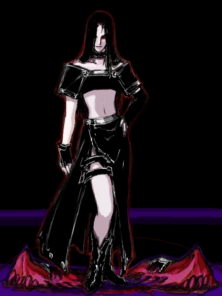 testament (guilty gear), arc system works, guilty gear, gothic, gender request, image sample, pixiv sample, resized, androgynous, choker, fingerless gloves, gloves, goth fashion, midriff, scythe, solo