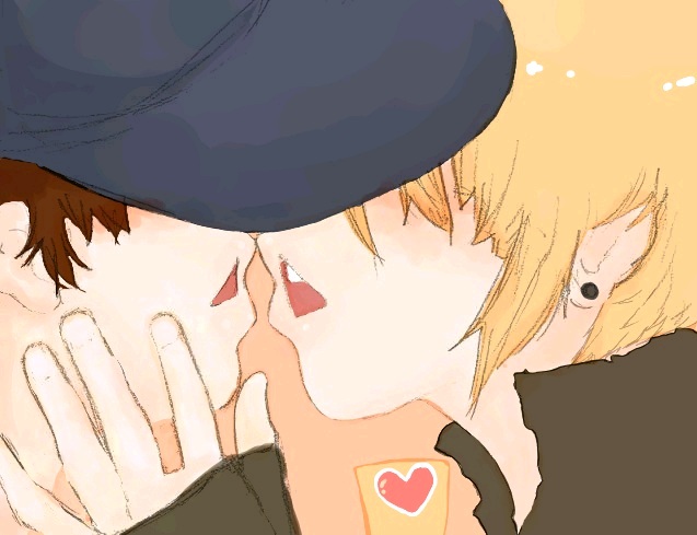 tagme, 2boys, kiss, male focus, multiple boys, yaoi