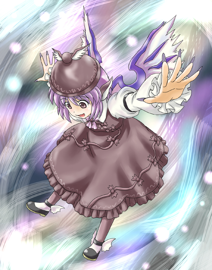 satsuki hare shin, satsuki harunobu, mystia lorelei, touhou, bad id, bad pixiv id, md5 mismatch, 1girl, animal ears, female focus, hat, pink hair, short hair, solo, wings