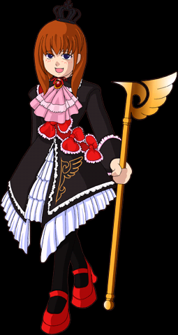 maria (umineko), maria beatrice, umineko no naku koro ni, lowres, official art, 00s, 1girl, blue eyes, crown, dress, female focus, solo