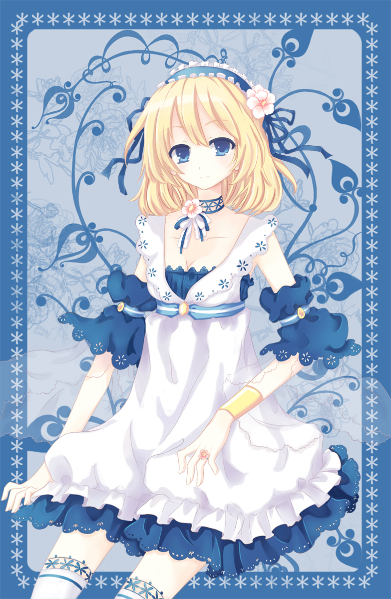alinna, alice margatroid, touhou, highres, 1girl, blonde hair, blue eyes, female focus, solo, thighhighs