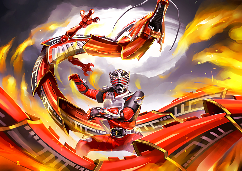 tonji, dragreder, kamen rider ryuki, kamen rider, kamen rider ryuki (series), bad id, bad pixiv id, belt, dragon, fire
