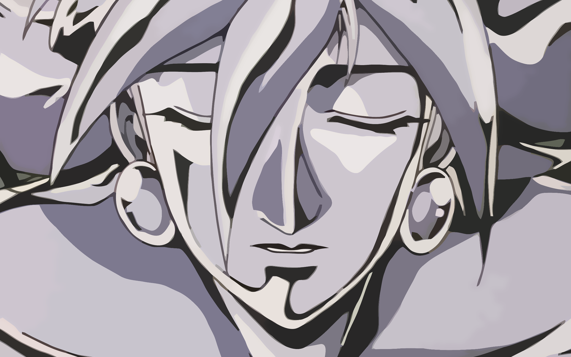 rain mikamura, g gundam, gundam, metal, highres, 1990s (style), 1girl, dg cells, earrings, female focus, hairband, jewelry, retro artstyle, short hair, solo, statue