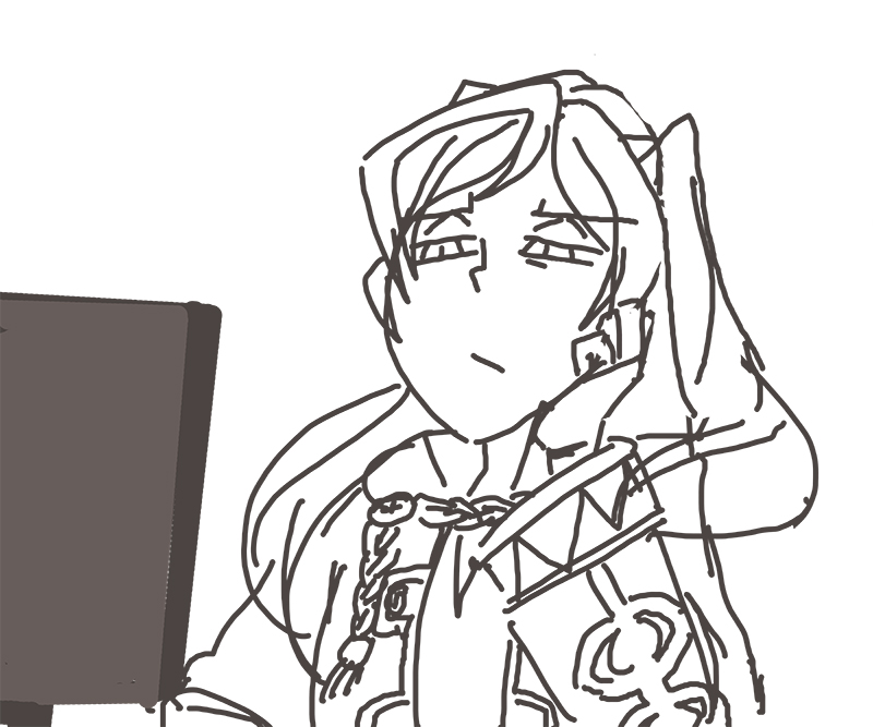 davewaterfalls, female robin (fire emblem), fire emblem, fire emblem awakening, nintendo, hand on own cheek, hand on own face, monitor, robe, twintails