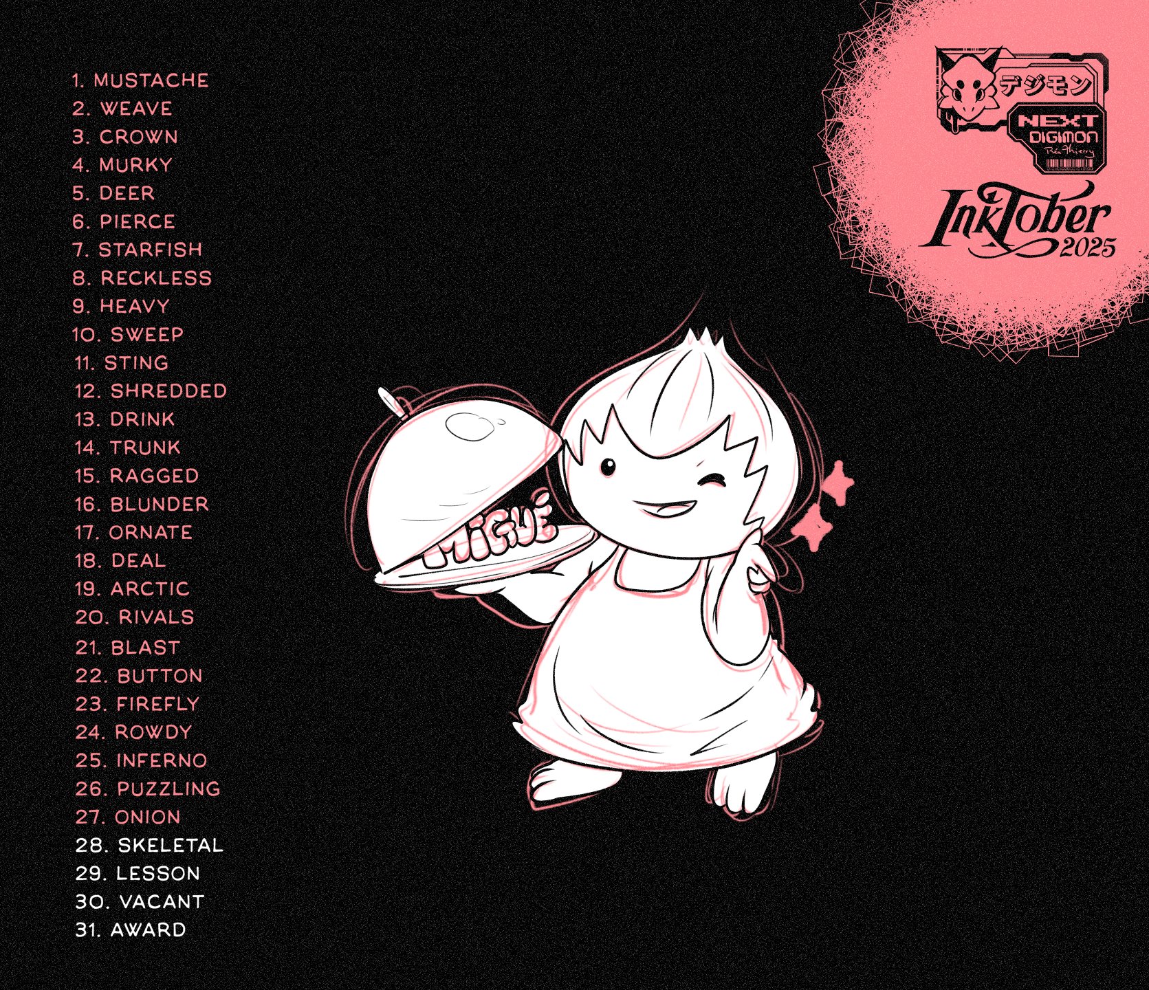 nextdigimon, digimon, 1girl, burgamon adult, digimon (creature), looking at viewer, one eye closed, sparkle, wink