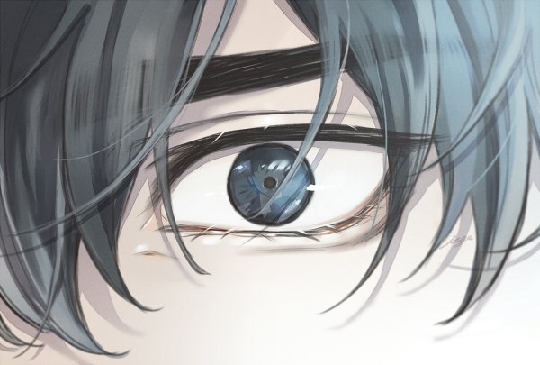 mikoyuki, kim dokja, yoo joonghyuk, omniscient reader's viewpoint, commentary, english commentary, 2boys, aegyo sal, black eyes, black hair, close-up, multiple boys, pov, reflection, reflection focus, short hair, wide-eyed