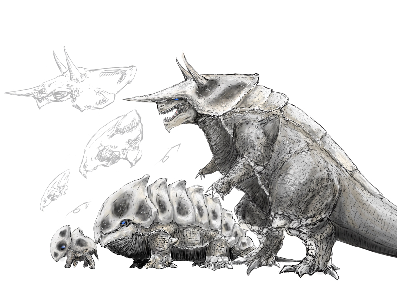 aggron, aron, lairon, nintendo, pokemon, commentary request, blue eyes, evolutionary line, gen 3 pokemon, no humans, pokemon (creature), realified, simple background, skull, standing, white background