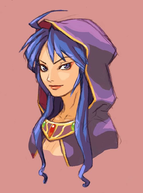 deis, breath of fire, tagme, blue hair, hood