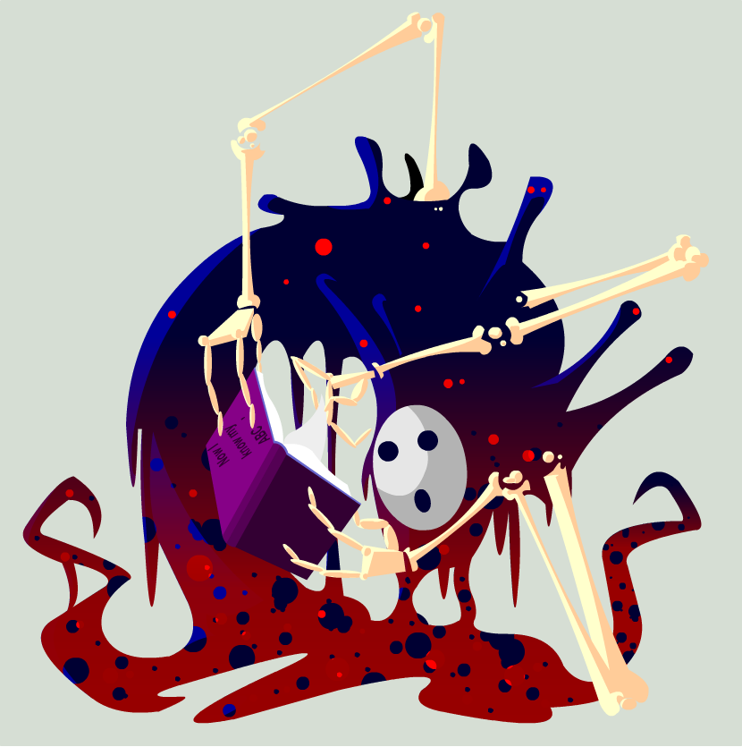 arakune, arc system works, blazblue, blazblue: calamity trigger, book, mask, open book, reading