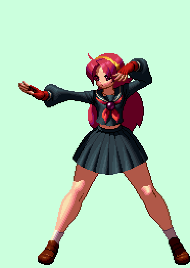 asamiya athena, snk, the king of fighters, the king of fighters xii, animated, animated gif, long hair, school uniform