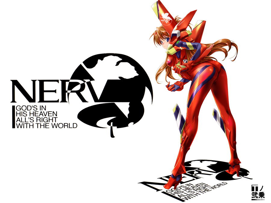 tnonizyou, souryuu asuka langley, neon genesis evangelion, 1girl, adapted costume, ass, blush, brown hair, cosplay, curvy, embarrassed, eva 02 (cosplay), female focus, huge ass, long hair, looking at viewer, looking back, mecha musume, mecha pilot suit, nerv, plugsuit (evangelion), shiny clothes, skin tight, solo, tsundere, very long hair