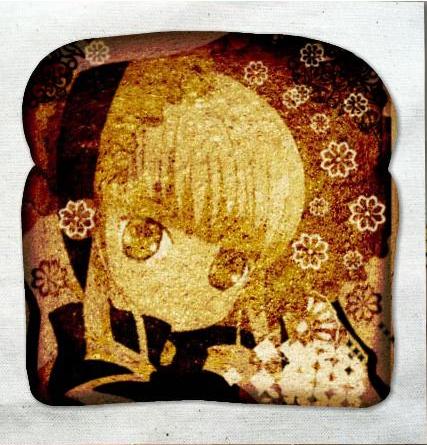 shinku, rozen maiden, lowres, unconventional media, 00s, 1girl, bread, breadproject, female focus, food, food art, solo