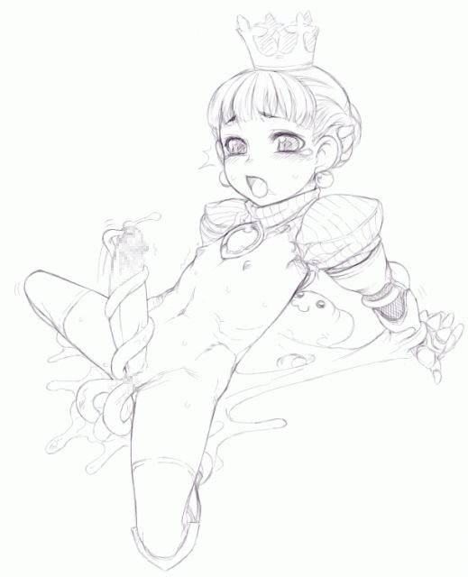 kuontendou, gradriel, gradriel de valendia, atlus, princess crown, 1futa, anal, armor, blush, bottomless, crown, cum, futanari, futasub, greyscale, loli, monochrome, nude, penis, pussy, rape, slime (substance), solo focus, spread legs, tentaclejob, tentacles, thighhighs, wet