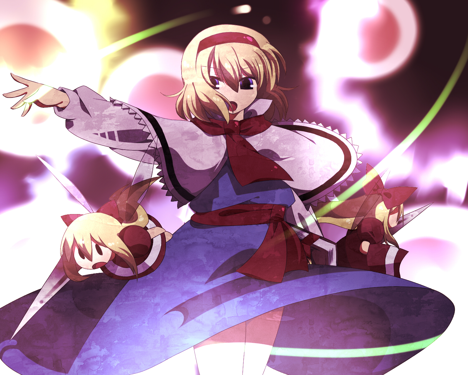 marisu, alice margatroid, hourai doll, shanghai doll, touhou, bad id, bad pixiv id, highres, 1girl, blonde hair, blue eyes, doll, female focus, hairband, ribbon, short hair, solo, wings