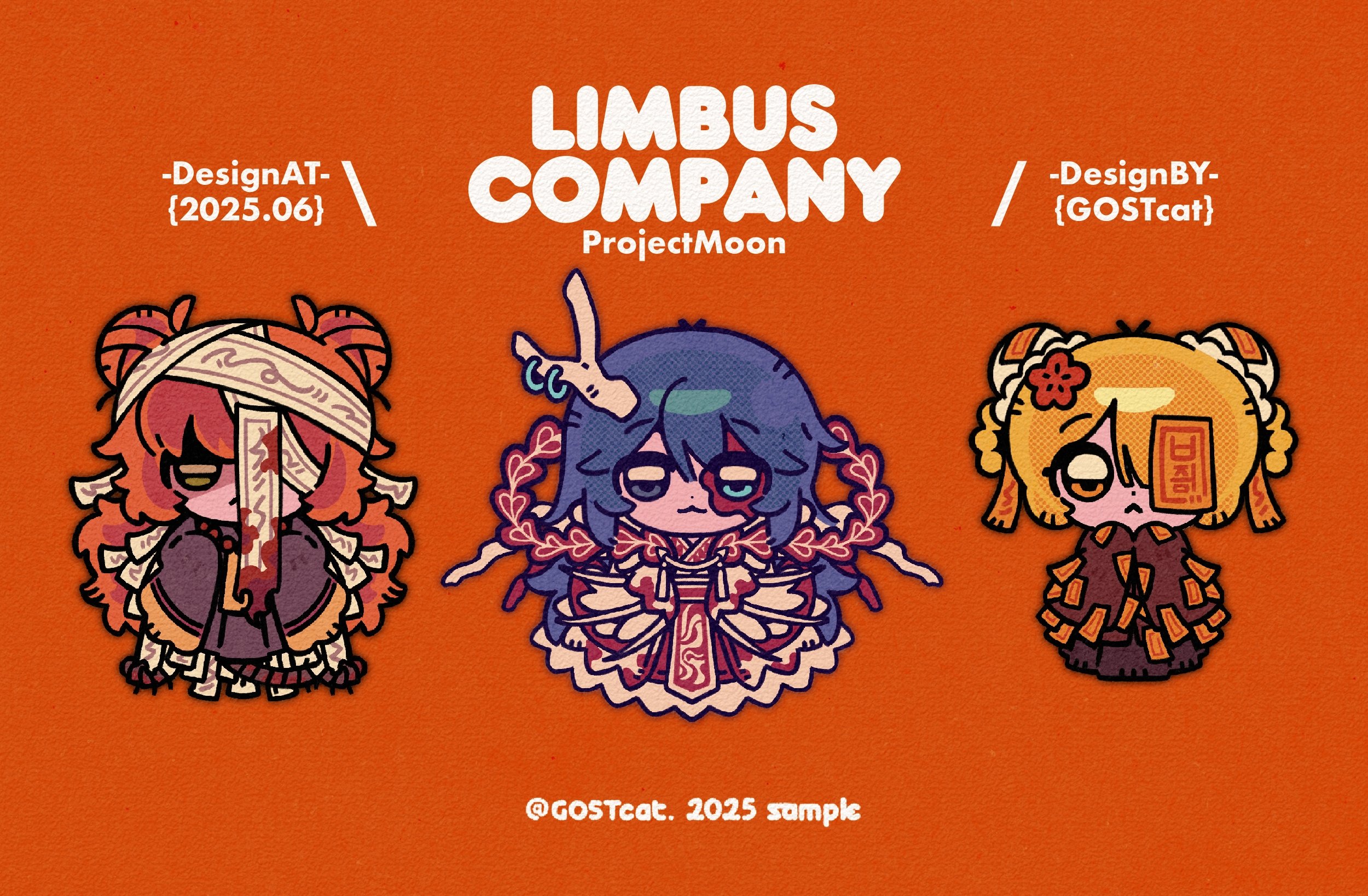 gostcat, don quixote (project moon), hong lu (project moon), ishmael (project moon), limbus company, project moon, commentary, highres, symbol-only commentary, 1boy, 2girls, :3, aqua eyes, black eyes, black hair, blonde hair, blue hair, brown dress, bug, bun cover, centipede, chinese clothes, closed mouth, double bun, dragon horns, dress, e.g.o (project moon), eastern dragon horns, full body, green eyes, hagoromo, hair bun, hanfu, heterochromia, horns, hundred-footed death maggot (e.g.o), long hair, looking at viewer, multiple girls, ofuda, orange hair, red sheet (e.g.o), shawl, sidelocks, single horn, sleeves past fingers, sleeves past wrists, smile, tears of the tarnished blood (e.g.o), very long hair, white hanfu