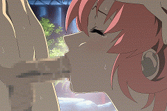 lacus clyne, gundam, gundam seed, hand on head, animated, animated gif, lowres, 00s, 1boy, 1girl, censored, closed eyes, fellatio, hetero, hqvga, mosaic censoring, oral, penis, pink hair, saliva, solo focus, sweat