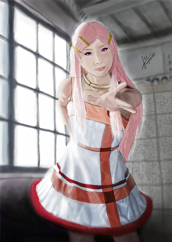 anemone, angel211283, eureka seven, eureka seven (series), cosplay, long hair, midori kanda, purple eyes