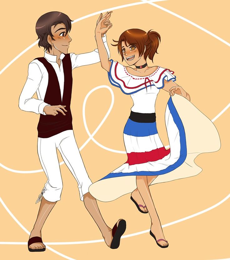 brown eyes, brown hair, couple, dancer, puerto rico, puerto rico (hetalia), traditional, traditional dress