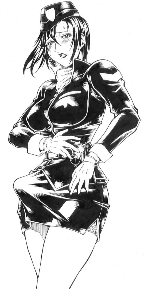 minyanyako, original, lace-trimmed legwear, character request, traditional media, 1futa, belt, blush, breasts, bulge, cleavage, erection, erection under clothes, futanari, gloves, greyscale, gun, handgun, hat, holster, lace, lace trim, large breasts, lipstick, makeup, miniskirt, monochrome, pencil skirt, penis, police, police uniform, policewoman, short hair, simple background, skirt, solo, sweat, thighhighs, weapon, white gloves