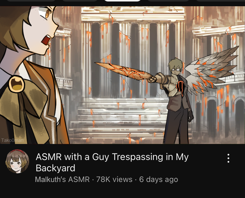 tako0mari, malkuth (project moon), philip (project moon), library of ruina, project moon, youtube, commentary, english commentary, 1boy, 1girl, angry, armor, artist name, bow, bowtie, brown bow, brown bowtie, brown eyes, brown gloves, brown hair, brown jacket, brown pants, brown wings, closed mouth, e.g.o (project moon), glasses, gloves, holding, holding sword, holding weapon, jacket, open mouth, pants, pointing melee weapon, single wing, sword, waxen pinion (e.g.o), weapon, wings