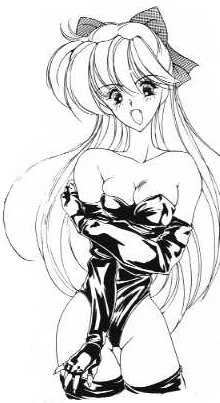 aino minako, bishoujo senshi sailor moon, lowres, 1990s (style), 1girl, blonde hair, blue eyes, breasts, cleavage, dominatrix, female focus, gloves, greyscale, latex, leotard, monochrome, retro artstyle, solo, thighhighs