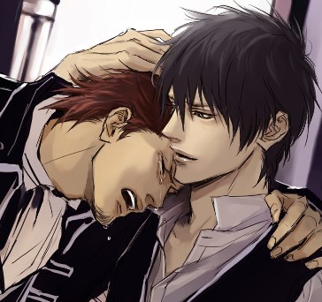 lily (artist), hijikata toushirou, kondou isao, gintama, lowres, 00s, 2boys, male focus, multiple boys, tears