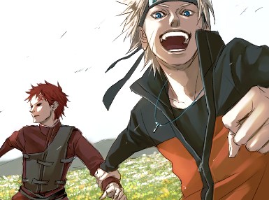 lily (artist), gaara (naruto), uzumaki naruto, naruto (classic), naruto (series), lowres, 2boys, blonde hair, male focus, multiple boys
