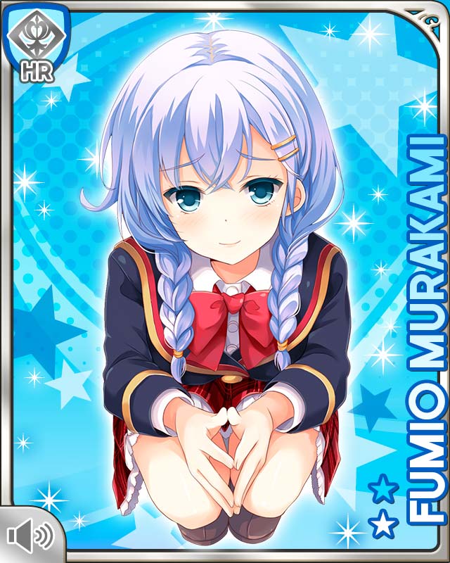 qp:flapper, murakami fumio, girlfriend (kari), official art, 1girl, aqua eyes, blazer, book, braid, card (medium), character name, hair ornament, hair over shoulder, hairclip, jacket, long hair, long sleeves, looking at viewer, plaid clothes, plaid skirt, pleated skirt, skirt, smile, socks, solo, twin braids, twintails