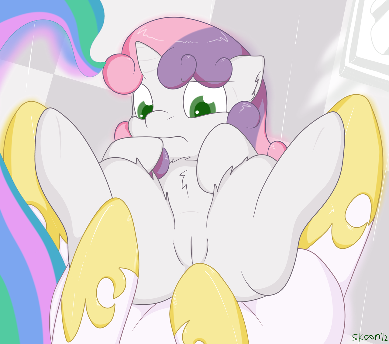 Rule34 – If it exists, there is porn of it / skoon, princess celestia (mlp), sweetie belle (mlp) / 409168