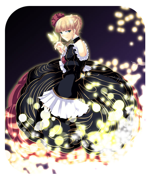 ico (pekoguest), beatrice (umineko), umineko no naku koro ni, bad id, bad pixiv id, 00s, bug, butterfly, choker, dress, insect, solo