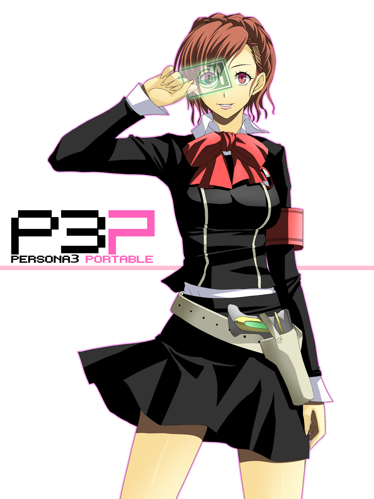 ichimedoo, shiomi kotone, atlus, persona, persona 3, persona 3 portable, highres, md5 mismatch, 1girl, bow, brown hair, female focus, short hair, solo